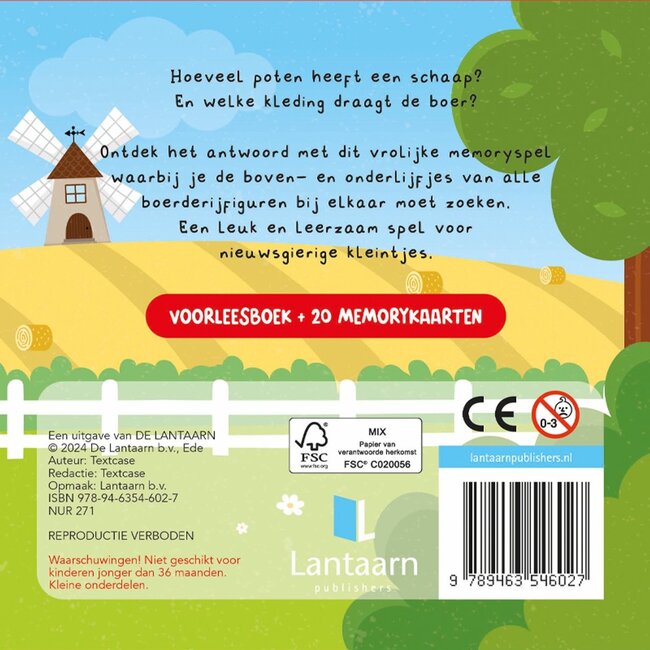 Lantaarn Boek + 20 memory kaarten - Kun je mij vinden? - Op de boerderij