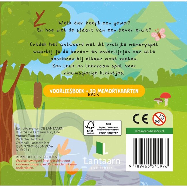 Lantaarn Boek + 20 memory kaarten - Kun je mij vinden? - In het bos