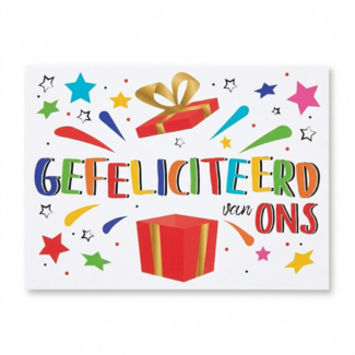 Artige Kaart - Gefeliciteerd van ons - Eyecandy - EC18-D