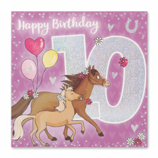Depesche Kaart - 10 jaar - Paarden - Leeftijd & muziek - 019A.