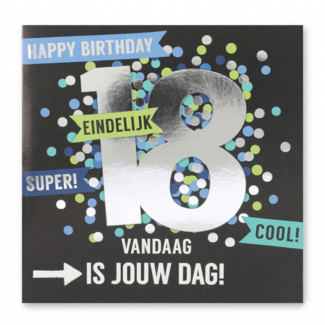 Depesche Kaart - 18 jaar - Vandaag is jouw dag - Leeftijd & muziek - 030A.