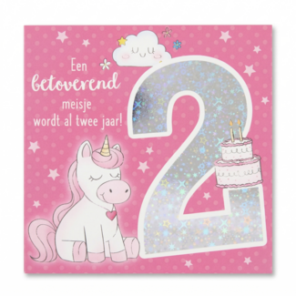 Depesche Kaart - Leeftijd & muziek - 2 jaar - Eenhoorn - 003A.