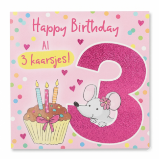 Depesche Kaart - 3 jaar - Muis - Leeftijd & muziek - 005A.