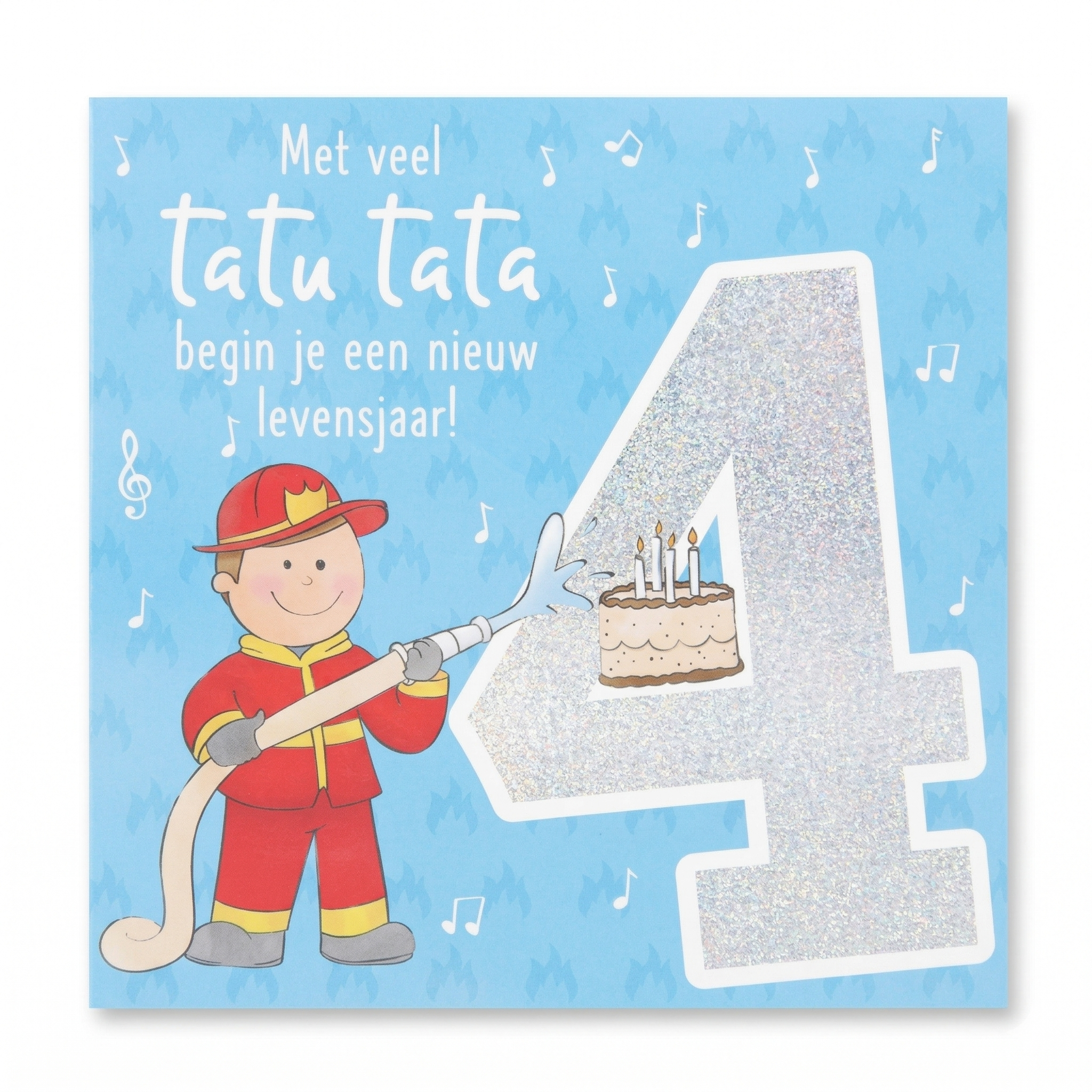 Kaart - Leeftijd & muziek - 4 jaar - Brandweer - 008A.