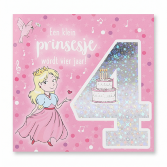 Depesche Kaart - 4 jaar - Prinses - Leeftijd & muziek - 007A.