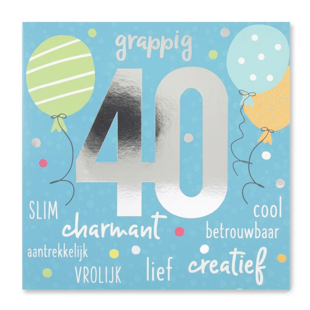 Kaart - Leeftijd & muziek - 40 jaar - Grappig, slim, charmant, cool - 040A.