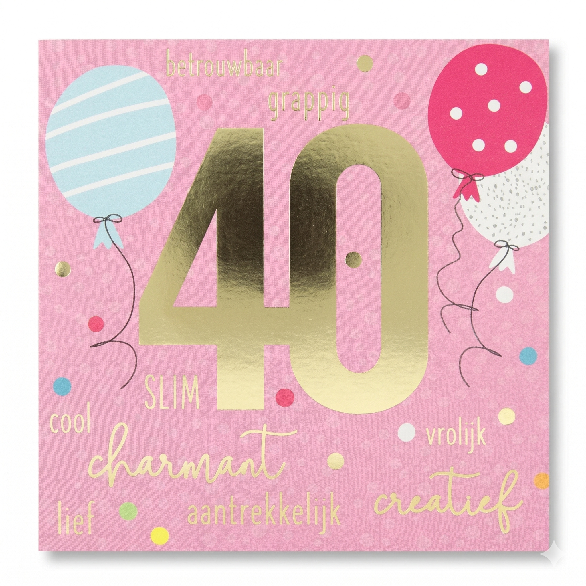 Kaart - Leeftijd & muziek - 40 jaar - Slim, charmant, vrolijk - 039A.