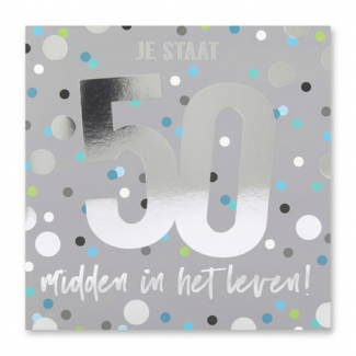 Depesche Kaart - Leeftijd & muziek - 50 jaar - Je staat midden in het leven - 044A.