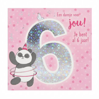 Depesche Kaart - Leeftijd & muziek - 6 jaar - Panda - 011A.