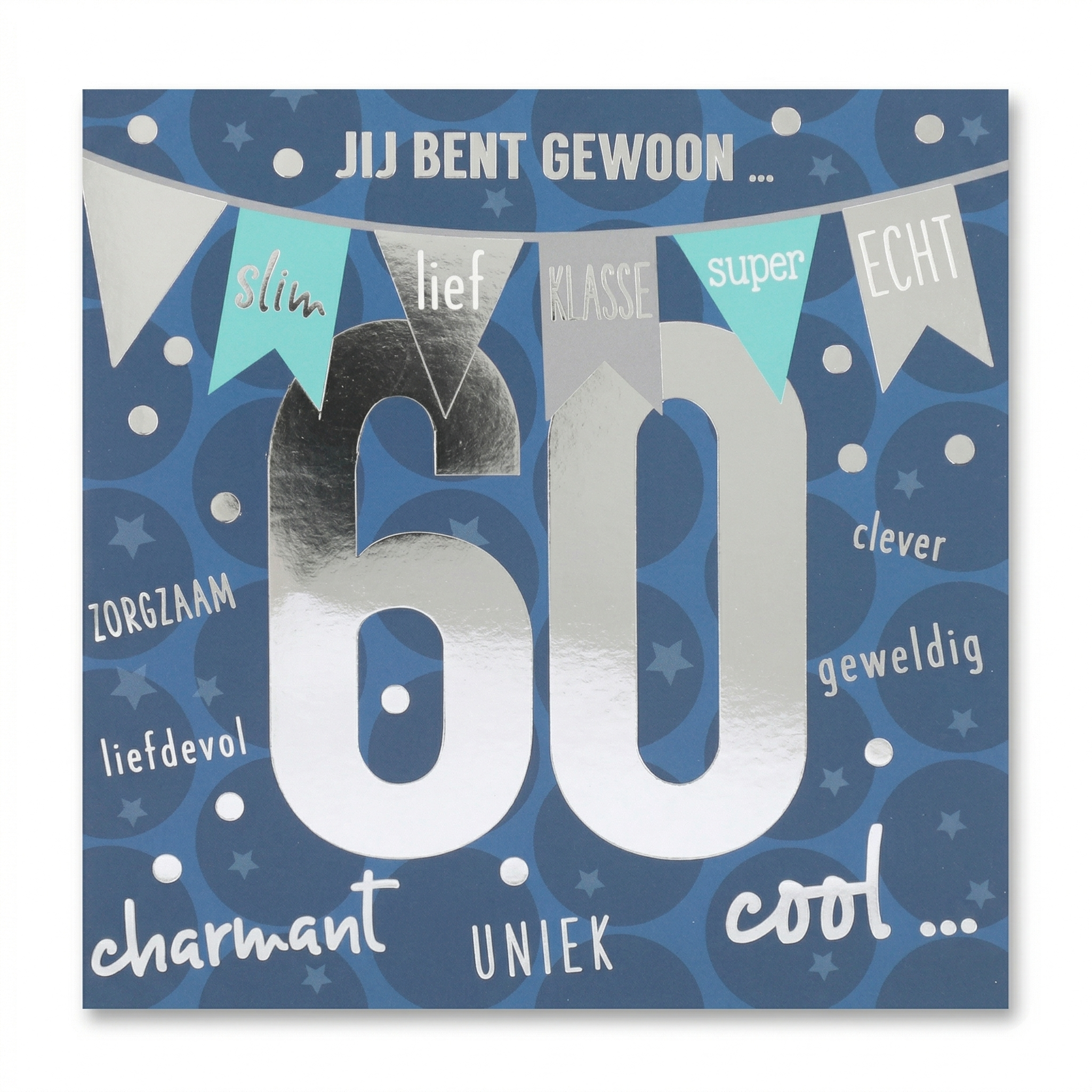Kaart - Leeftijd & muziek - 60 jaar - Jij bent gewoon... - Blauw - 047A.