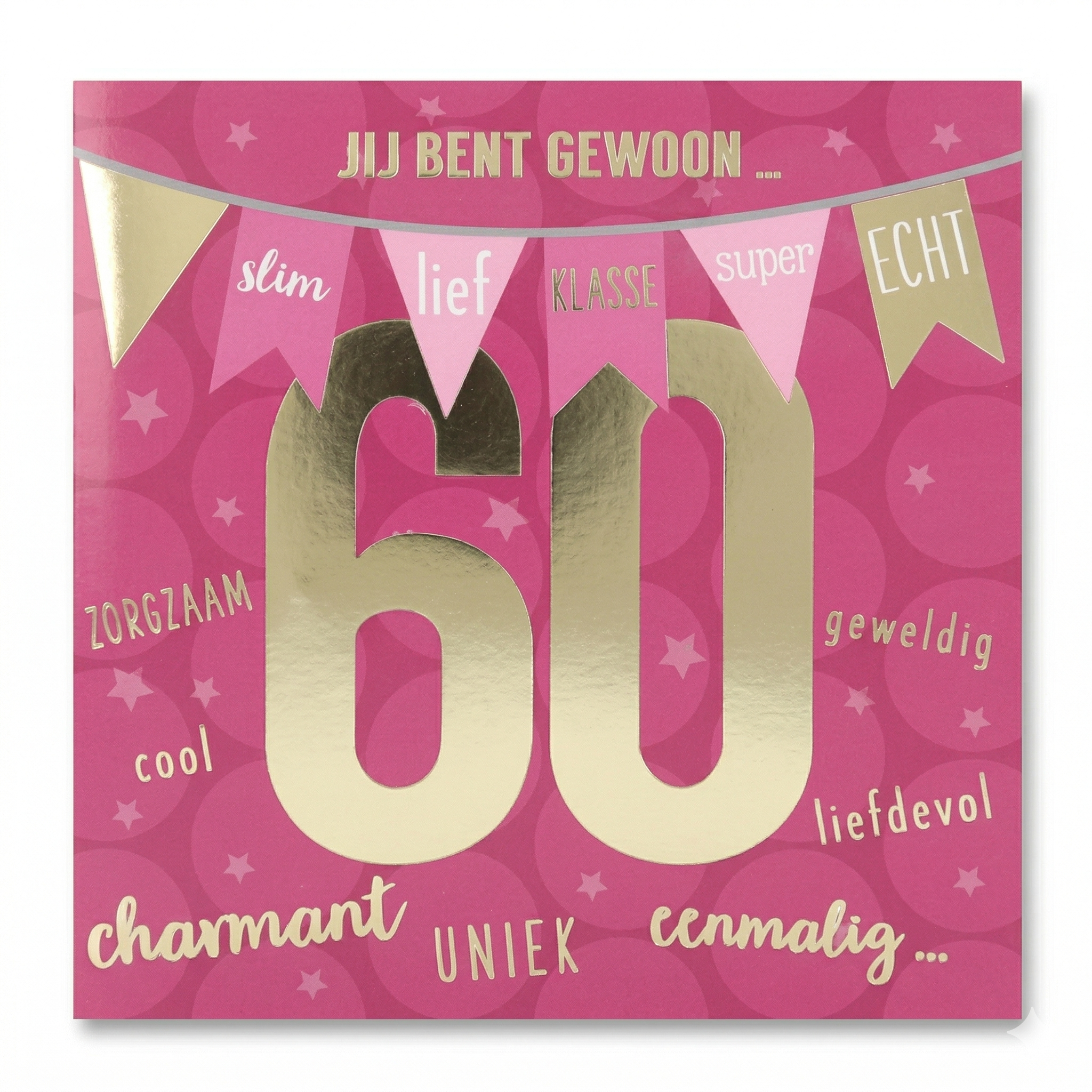 Kaart - Leeftijd & muziek - 60 jaar - Jij bent gewoon... - Roze - 046A.