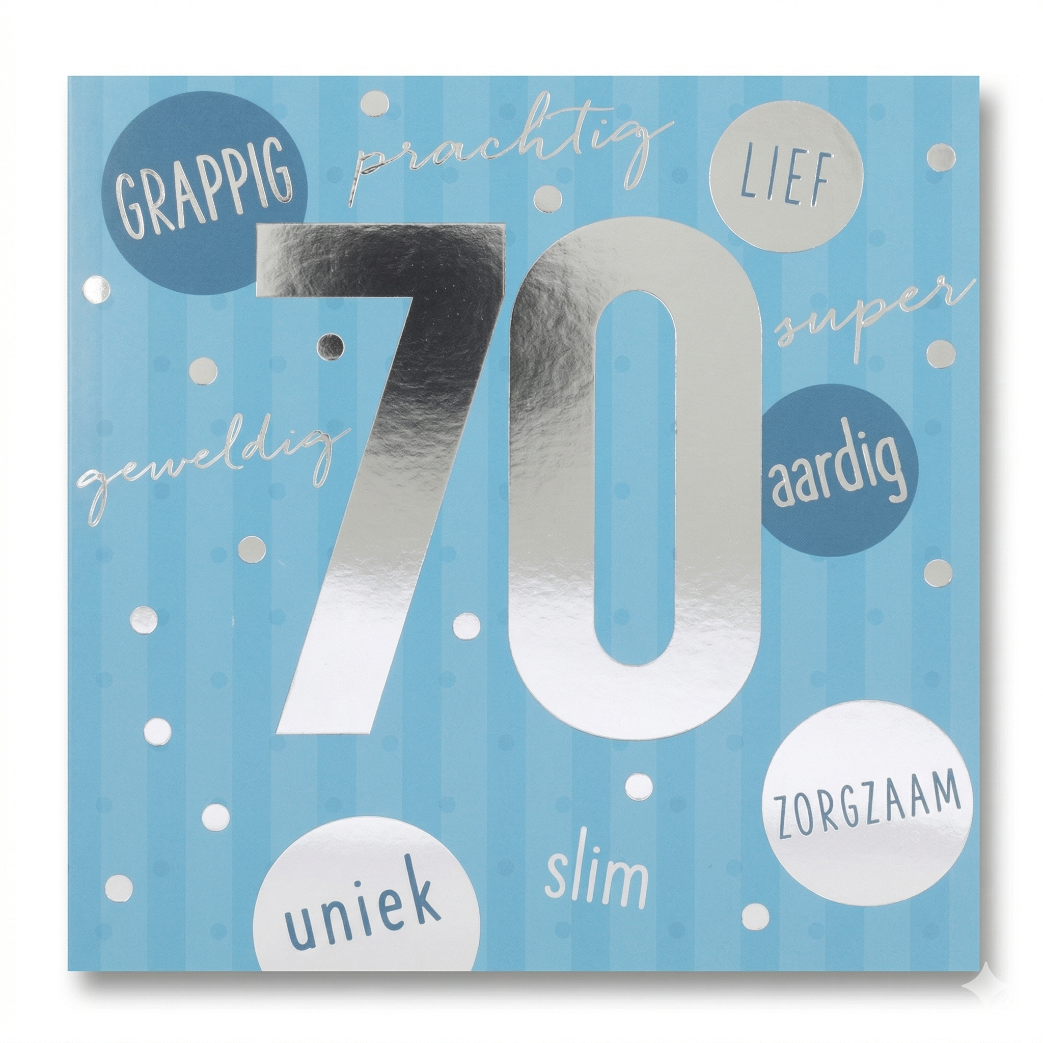 Kaart - Leeftijd & muziek - 70 jaar - Blauw - 051A.