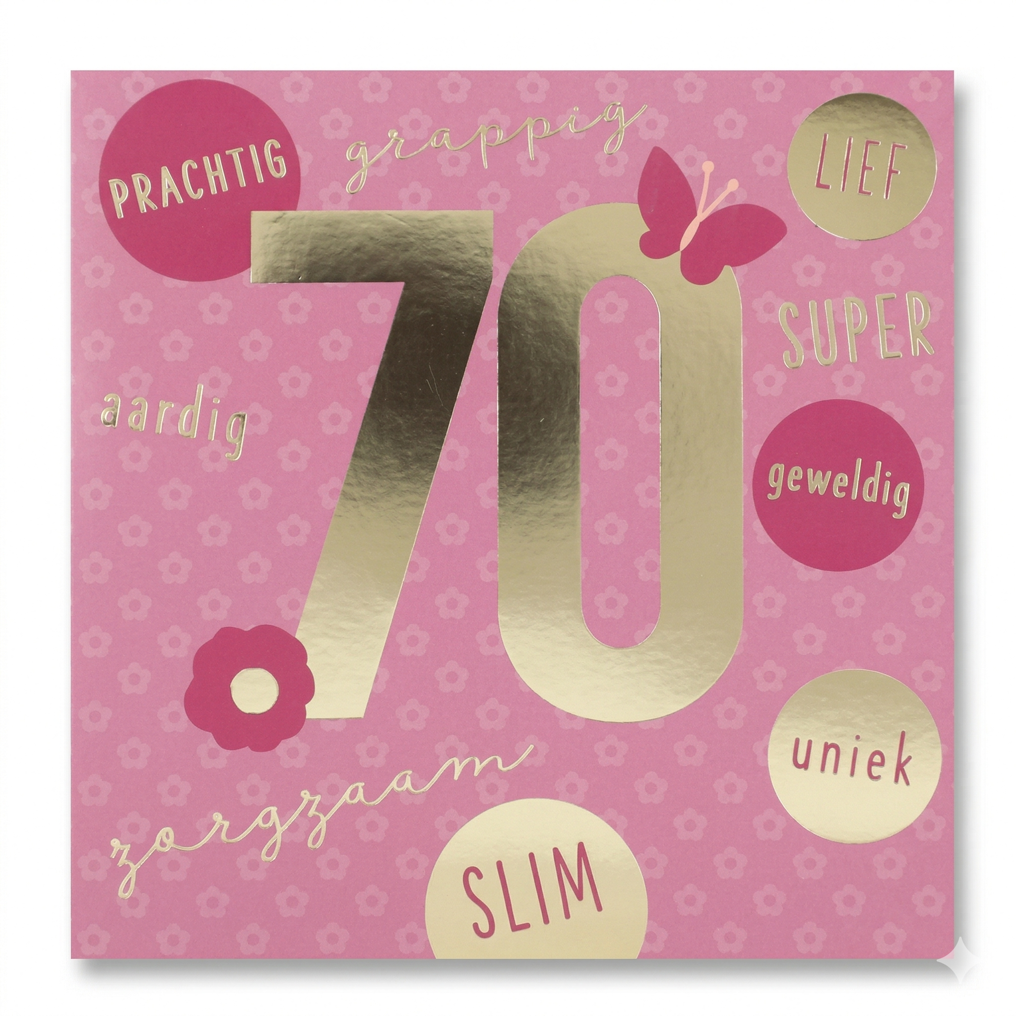 Kaart - Leeftijd & muziek - 70 jaar - Roze - 050A.