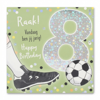 Depesche Kaart - 8 jaar - Voetbal - Leeftijd & muziek - 016A.