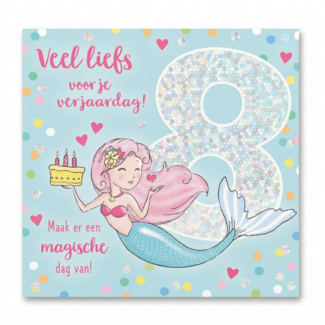 Depesche Kaart - 8 jaar - Zeemeermin  - Leeftijd & muziek - 015A.