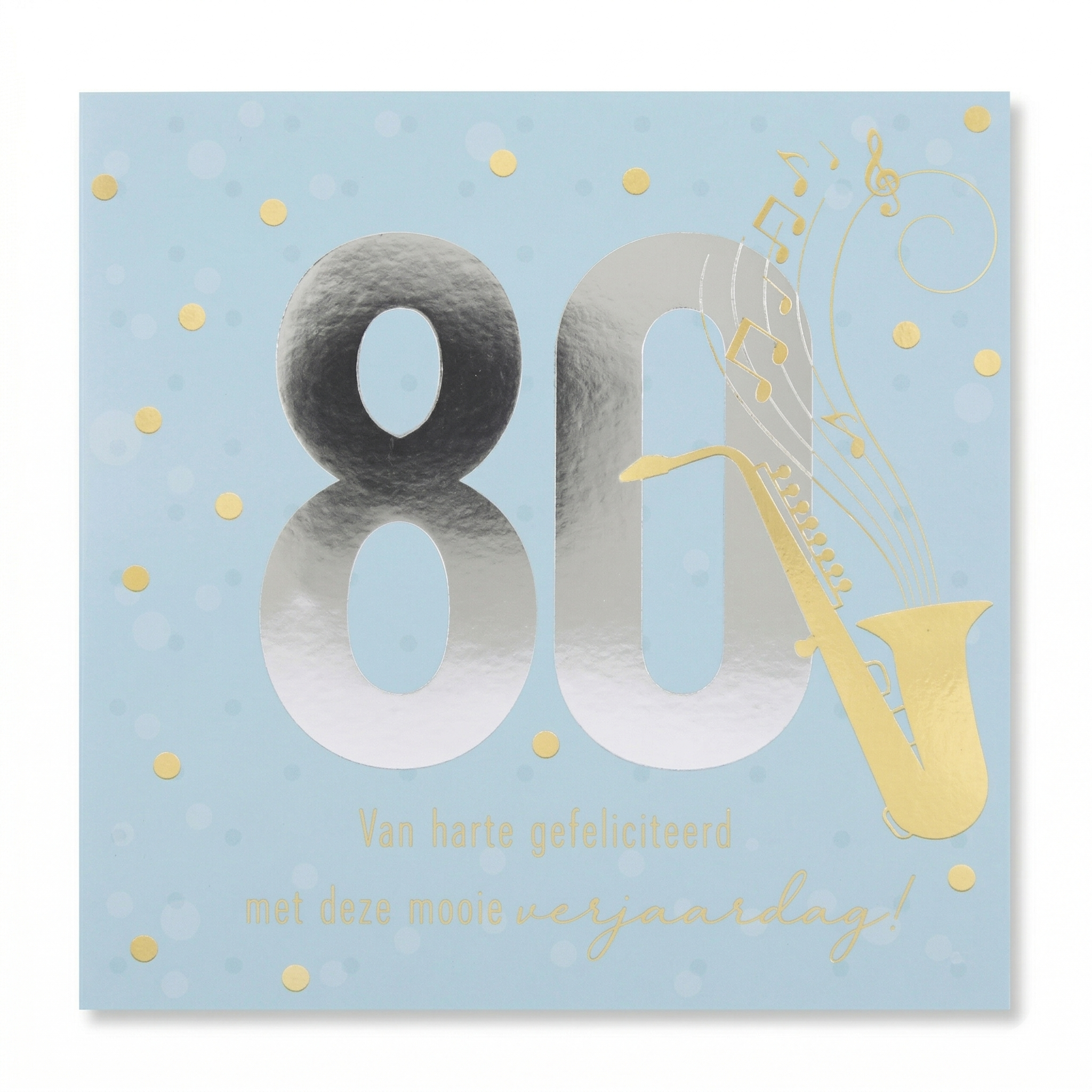 Kaart - Leeftijd & muziek - 80 jaar - Blauw - 053A.