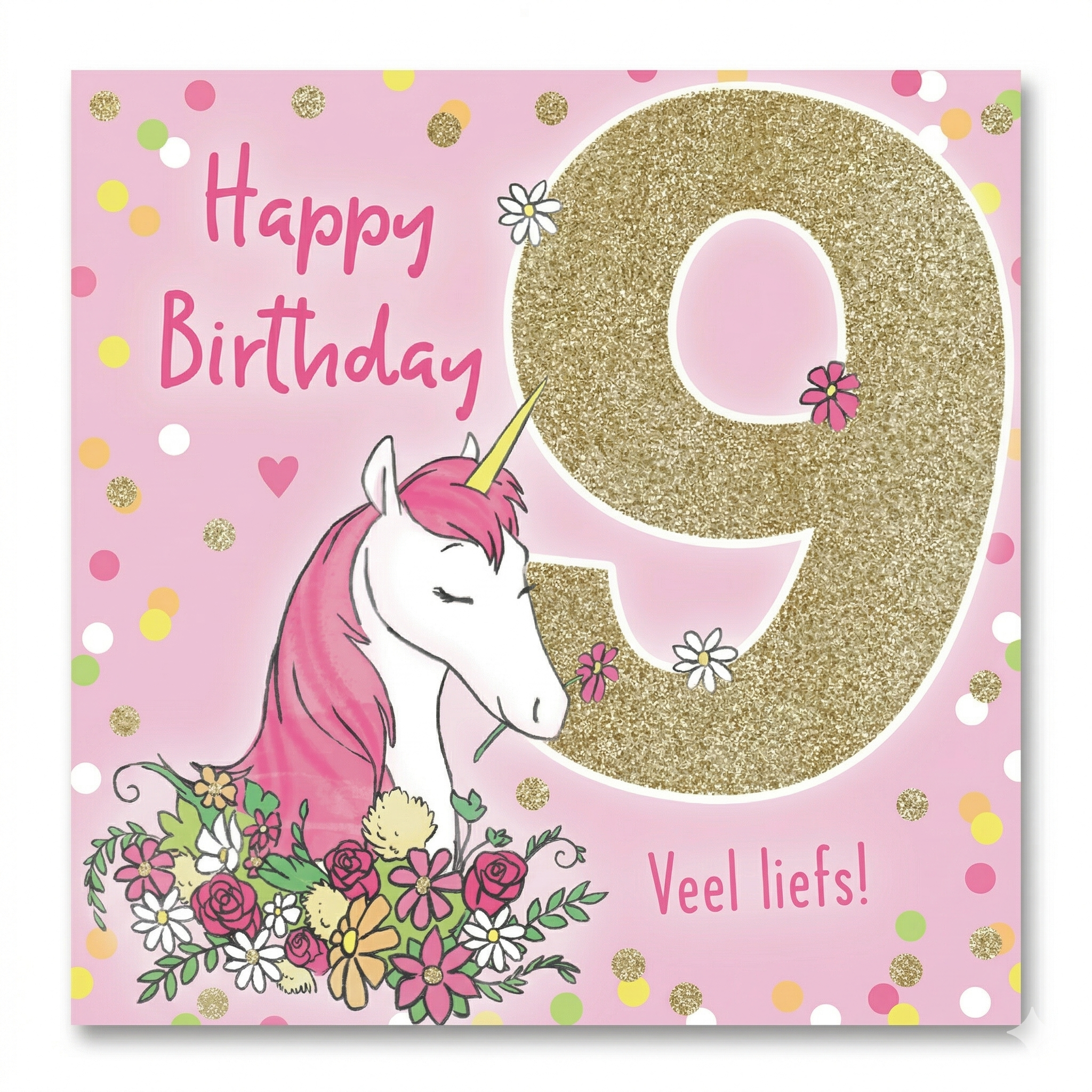 Kaart - Leeftijd & muziek - 9 jaar - Eenhoorn - 017A.