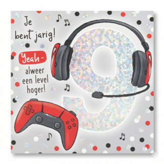 Depesche Kaart - 9 jaar - Gamer - Leeftijd & muziek - 018A.