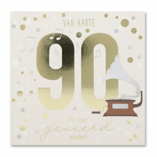 Depesche Kaart - 90 jaar - Leeftijd & muziek - 056A.