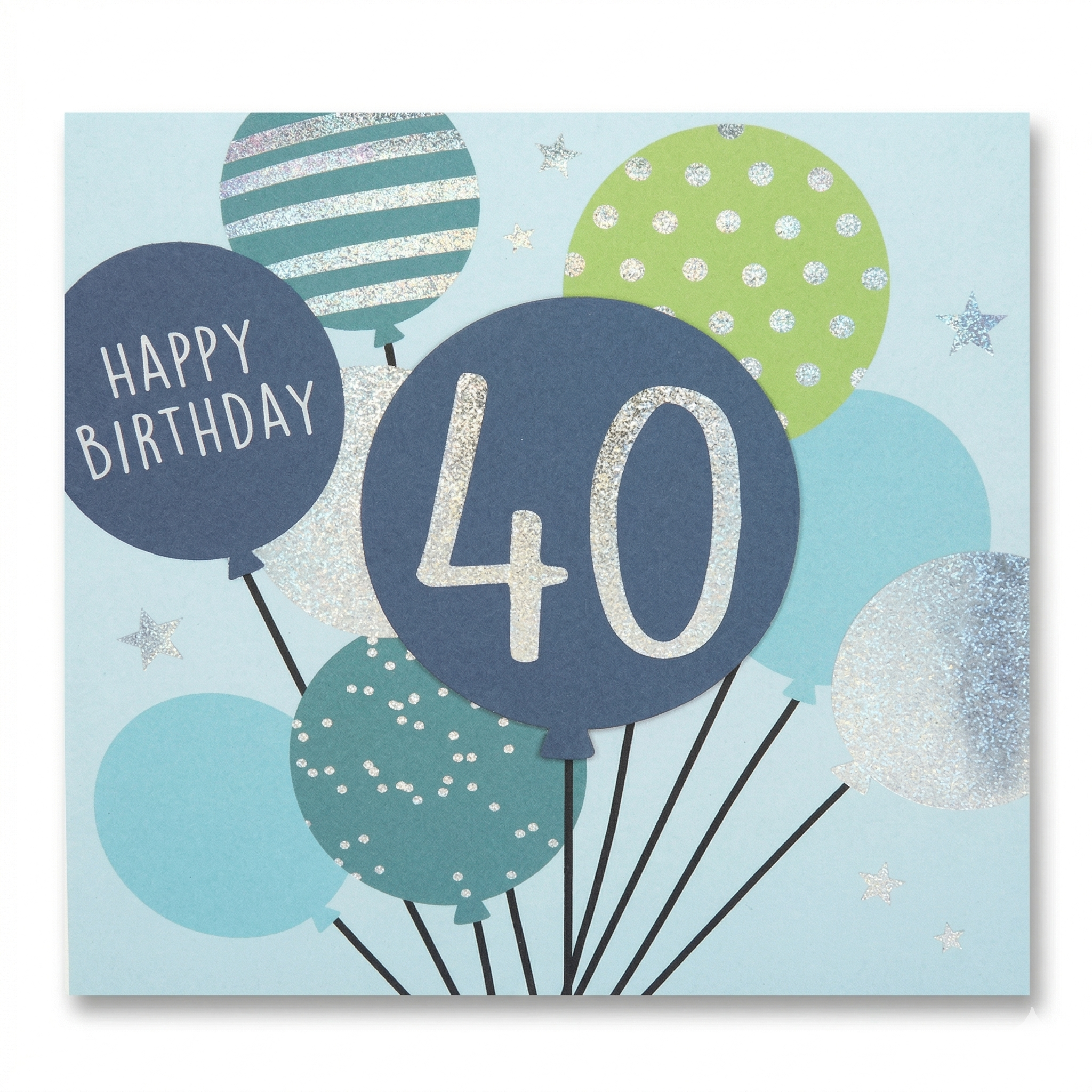 Kaart - Pop-up, licht & muziek - 40, happy Birthday - 006A.