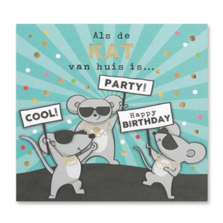 Depesche Kaart - Pop-up, licht & muziek - Als de kat van huis is - 029A.