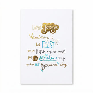 Paperclip Kaart - Words Up - Lieve jarige vandaag is het feest - GBE.0002