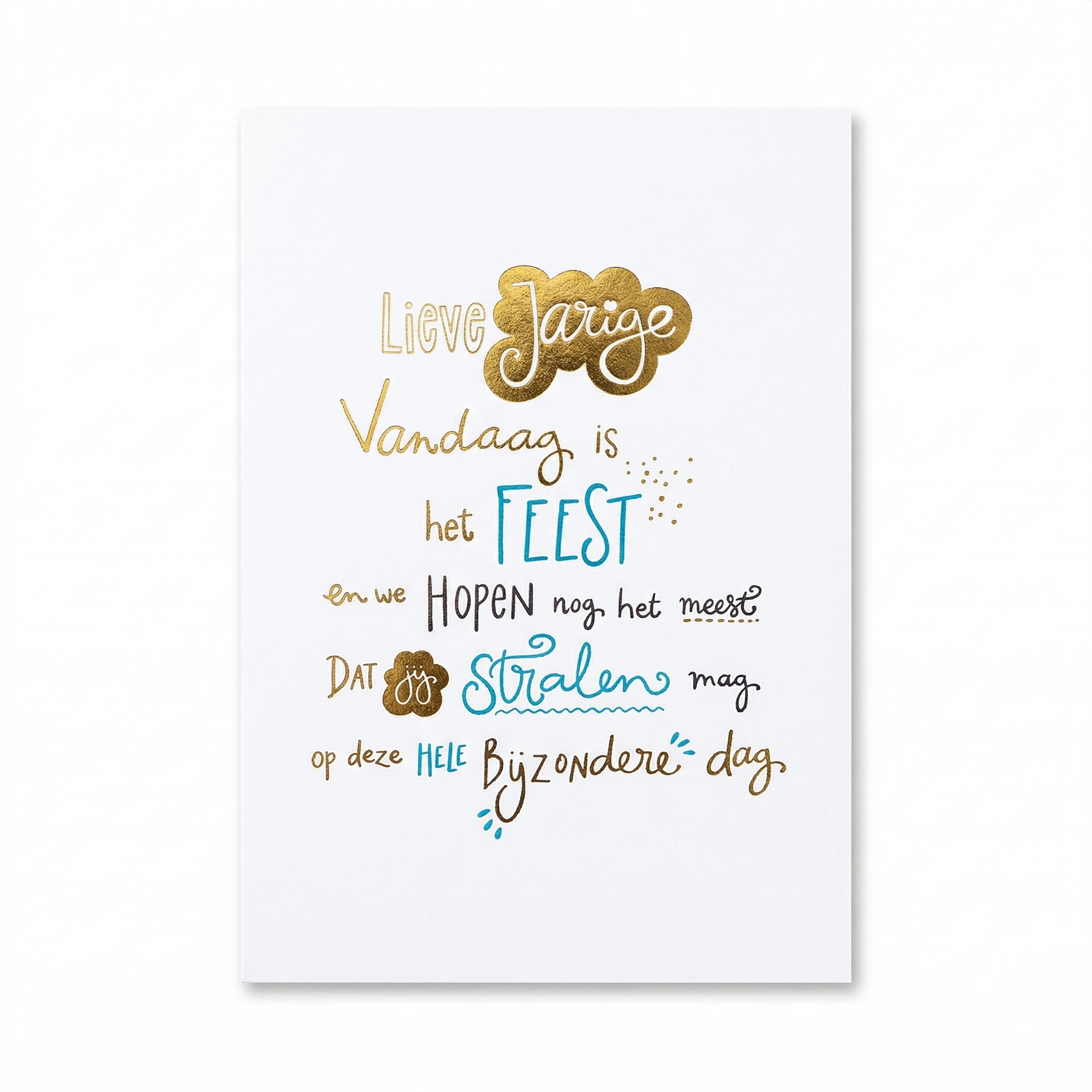 Kaart - Words up - Lieve jarige vandaag is het feest - GBE.0002