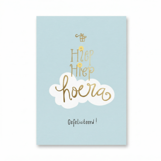 Paperclip Kaart - Words Up - Hiep hiep hoera, gefeliciteerd! - GBE.0008