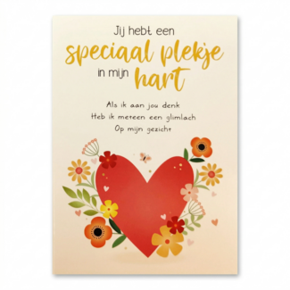 Artige Kaart - Jij hebt een speciaal plekje in mijn hart - Intense - TE017-B