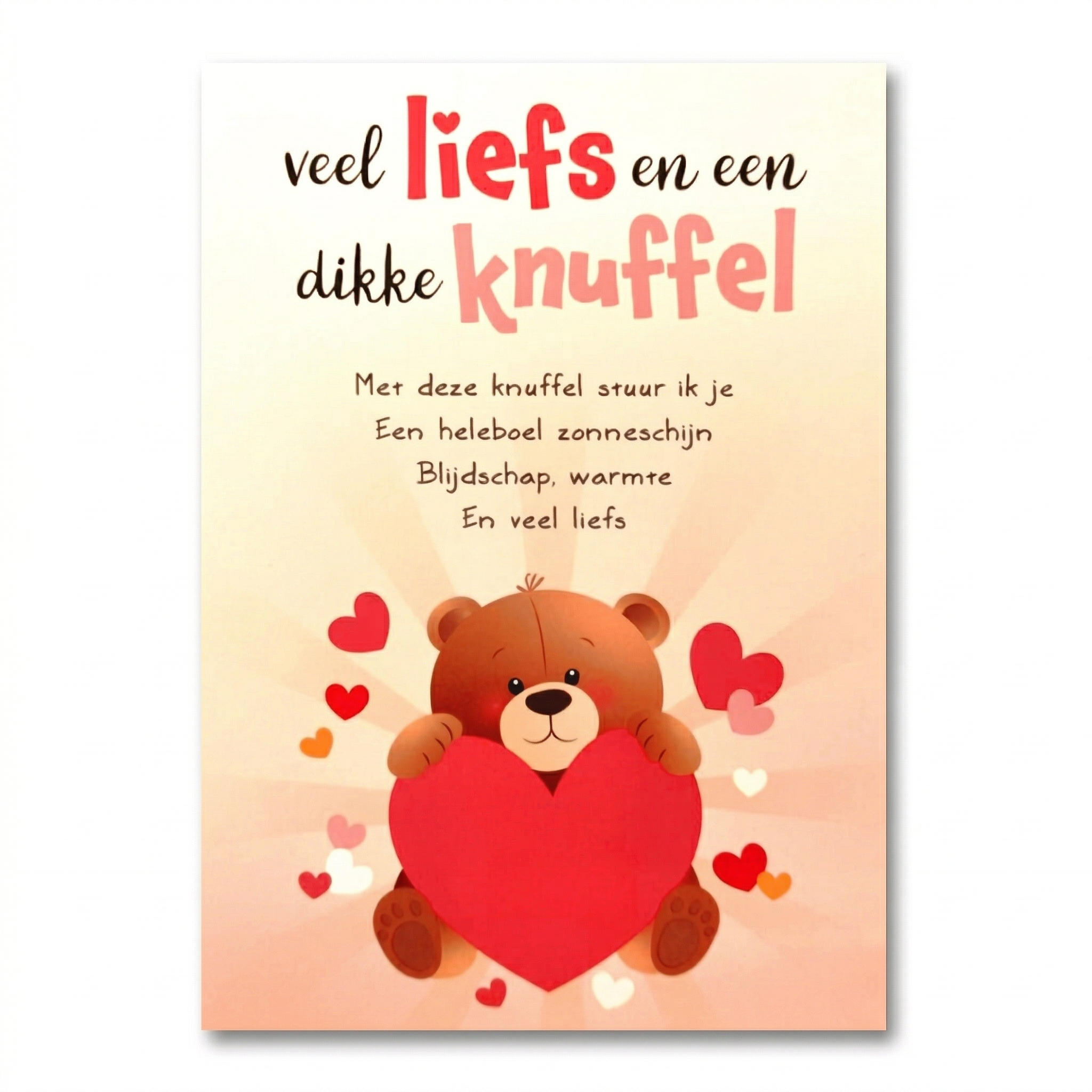 Kaart - Artige - Intense - Veel liefs en een dikke knuffel - TE015-C