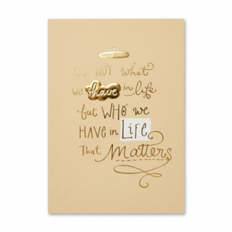 Paperclip Kaart - Words up - It's not what we have in live but who we have matters - GBA.0024