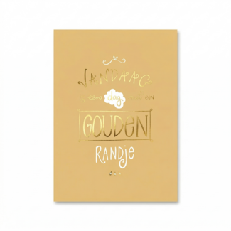 Paperclip Kaart - Words up - Vandaag is een dag met een gouden randje - GBE.0022