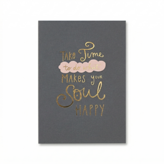 Paperclip Kaart - Words up - Take time to do what makes your soul happy - GBA.0031