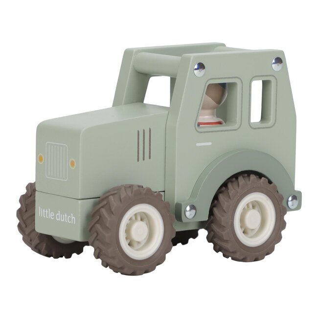 Little Dutch Tractor - Hout - 11x13x8cm - Met poppetje - 18m+
