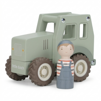 Little Dutch Tractor - Hout - 11x13x8cm - Met poppetje - 18m+