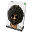 Pruik - Afro met baard - Zwart