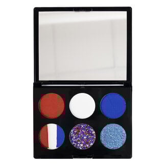 PartyXplosion Schmink - Palet - Holland - Schmink, glitter en oogschaduw, spiegel - 6 x 1,5ml