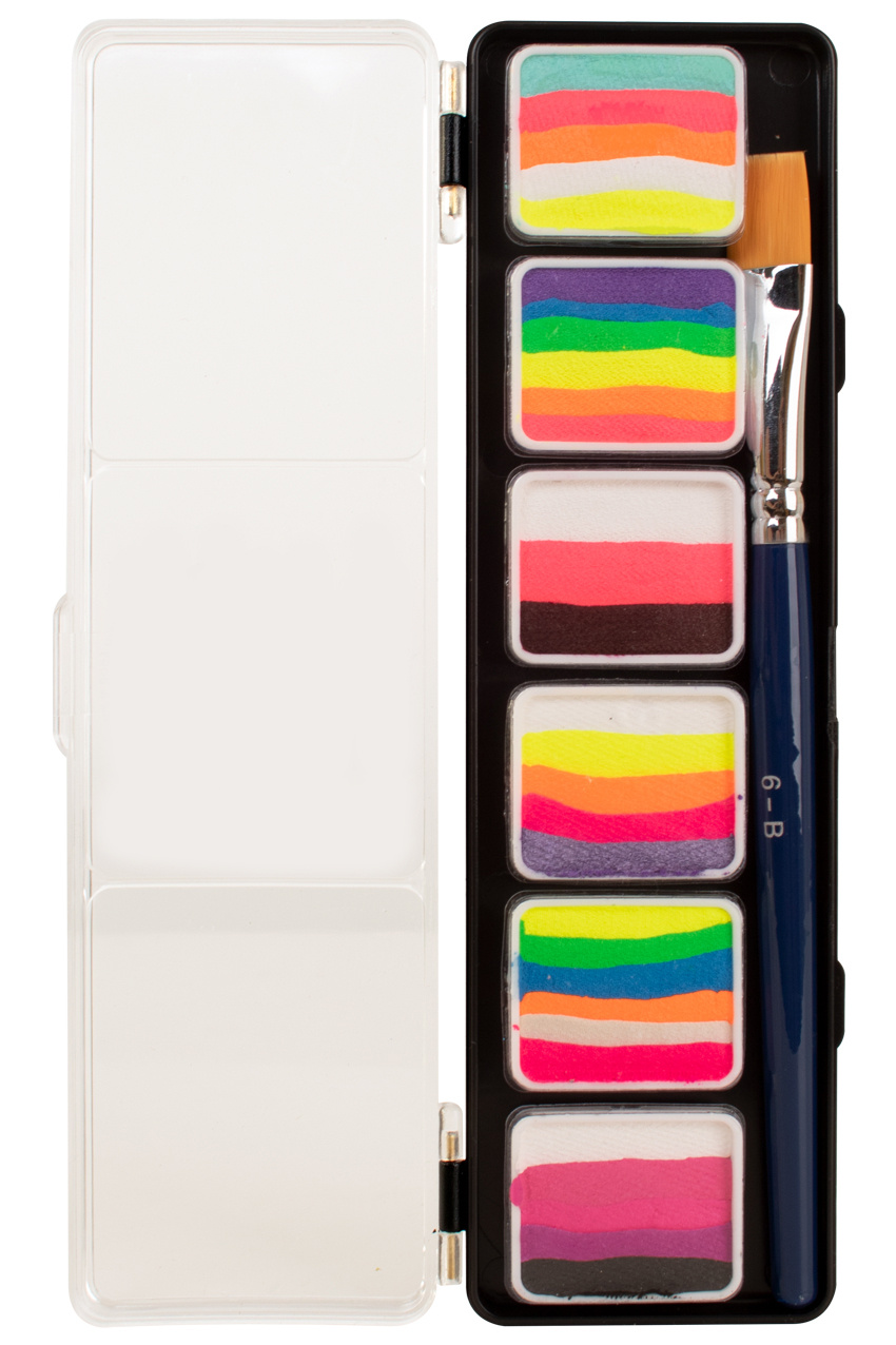 Waterverf - Palet - Splitcake - One stroke - Neon kleuren - 6 x 6gr.