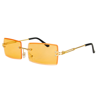 PartyXplosion Bril - Rechthoek - Licht oranje glazen