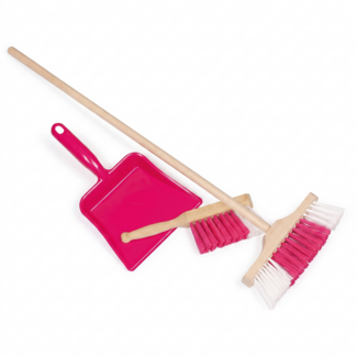 Veegset - Schoonmaakset - Bezem, stoffer & blik - Rood - 3+