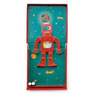 Scratch Puzzel & knikkerbaan - Robot - Magnetisch - 15,5x20,5cm