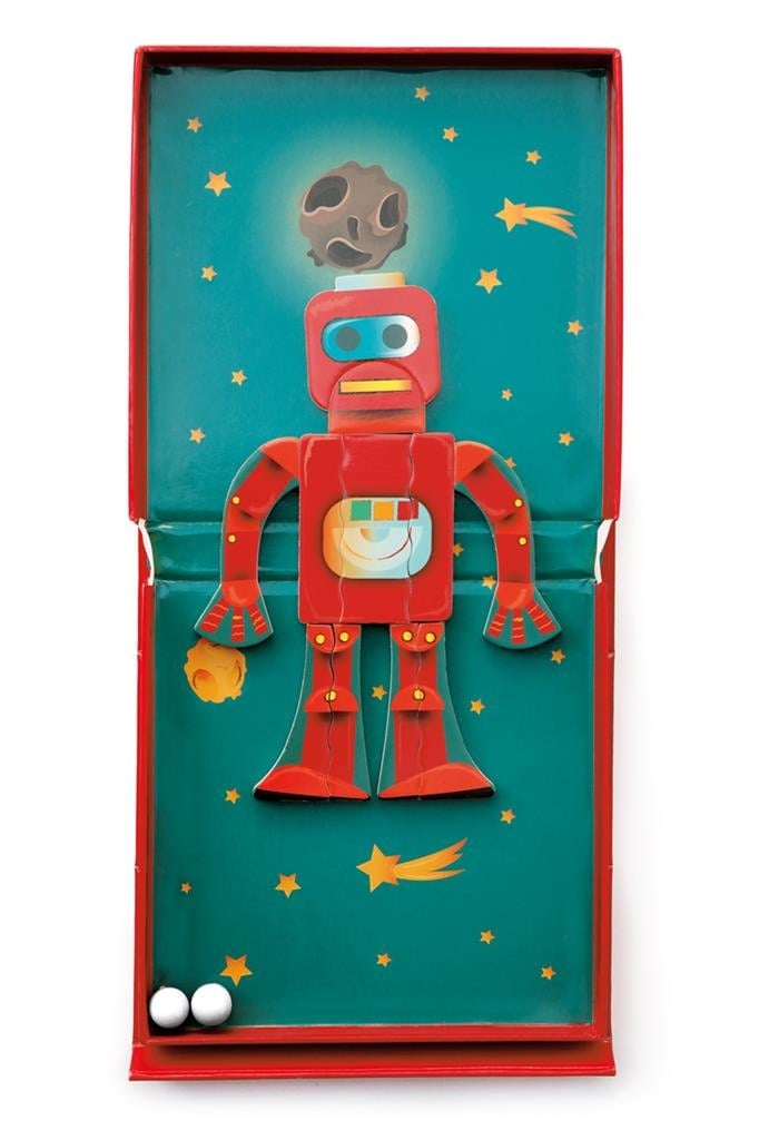 Puzzel & knikkerbaan - Robot - Magnetisch - 15,5x20,5cm