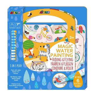 Kleuren met water - Rijden & vliegen - Met spelletjes & stickers