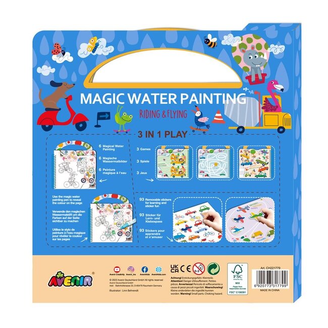 Kleuren met water - Rijden & vliegen - Met spelletjes & stickers