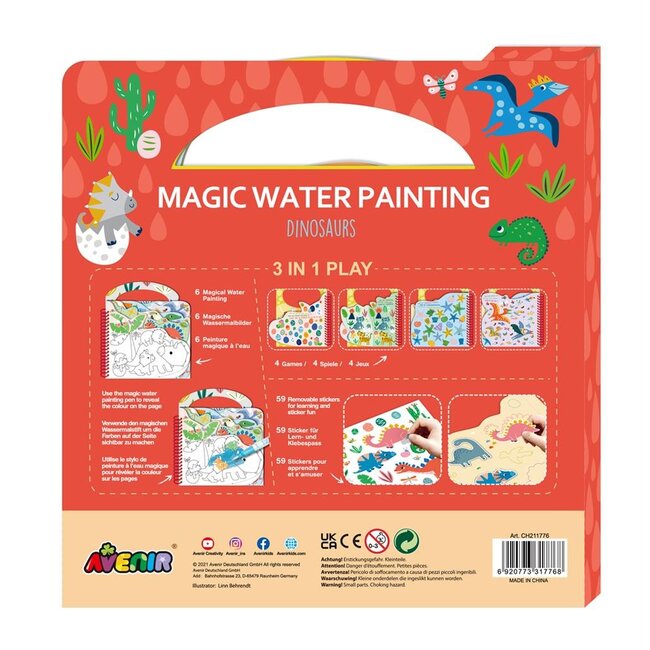Kleuren met water - Dinosaurussen - Met spelletjes & stickers