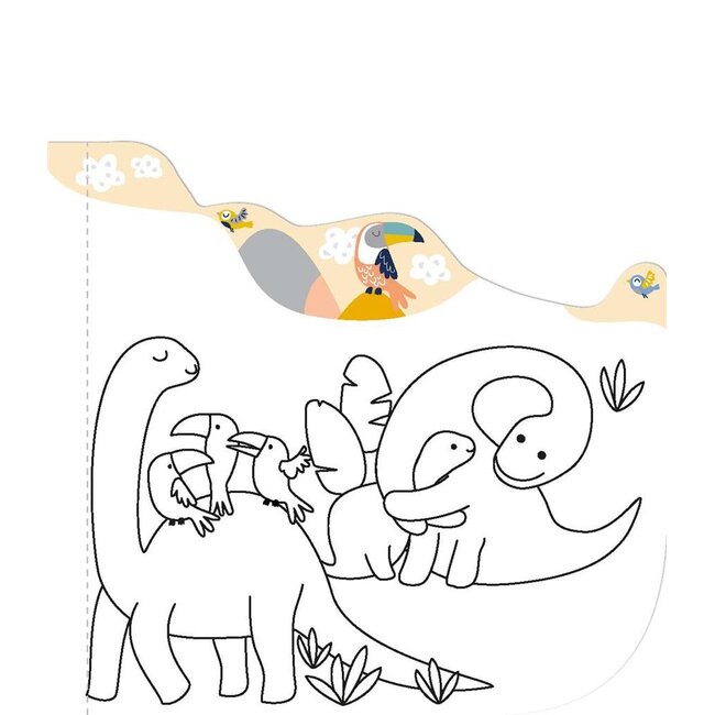 Kleuren met water - Dinosaurussen - Met spelletjes & stickers