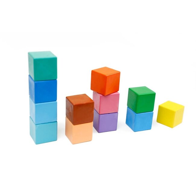 haku yoka Waskrijt - Met bijenwas - Kubusvorm - Regenboogkleuren - 6st.