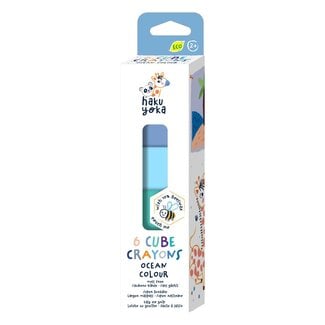 haku yoka Waskrijt - Met bijenwas - Kubusvorm - Oceaan kleuren - 6st.