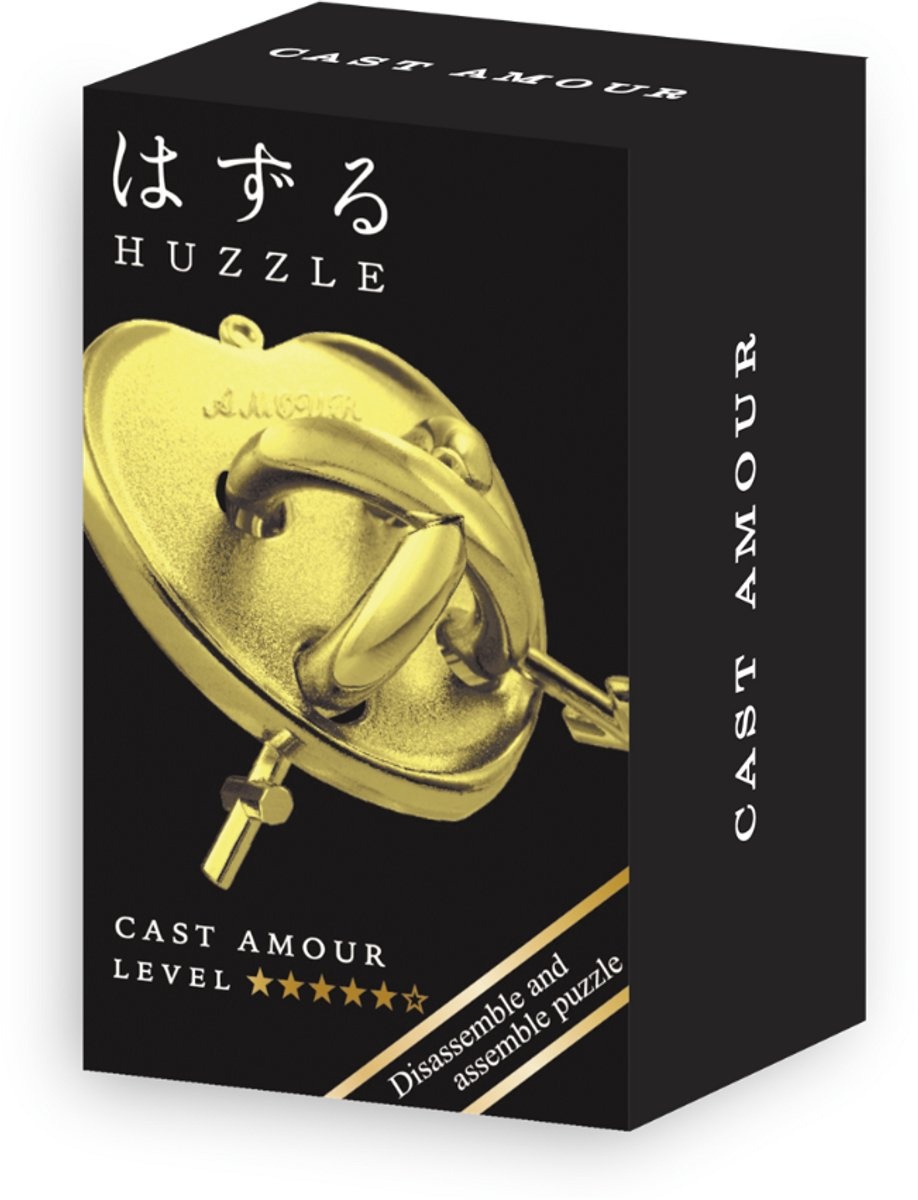 IQ-puzzel - Amour - Mini - Metaal - Goud - Niveau 5