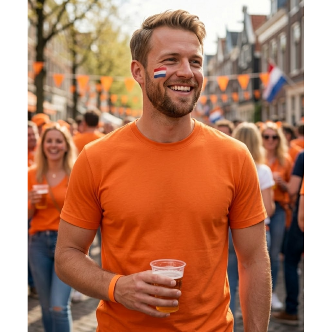 1234feest T-shirt - Oranje - Ideal basics - XL
